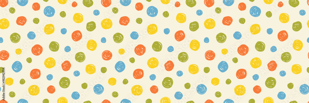 Canvas Prints seamless pattern of hand drawn, simple and freehand spots and circles, vector background wallpaper p