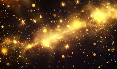 Naklejka premium Magical dust and shimmering golden stars radiate with a unique glow Light effect in a vibrant 2D cartoon illustration