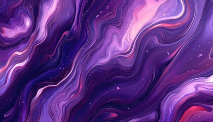 Enchanting round of violet and lilac marble textures in an abstract 2D cartoon illustration