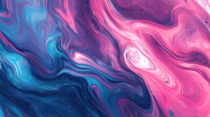 Fototapeta premium Vibrant pink and blue neon marble backdrop Abstract psychedelic design featuring flowing liquid paint swirls in a contemporary style