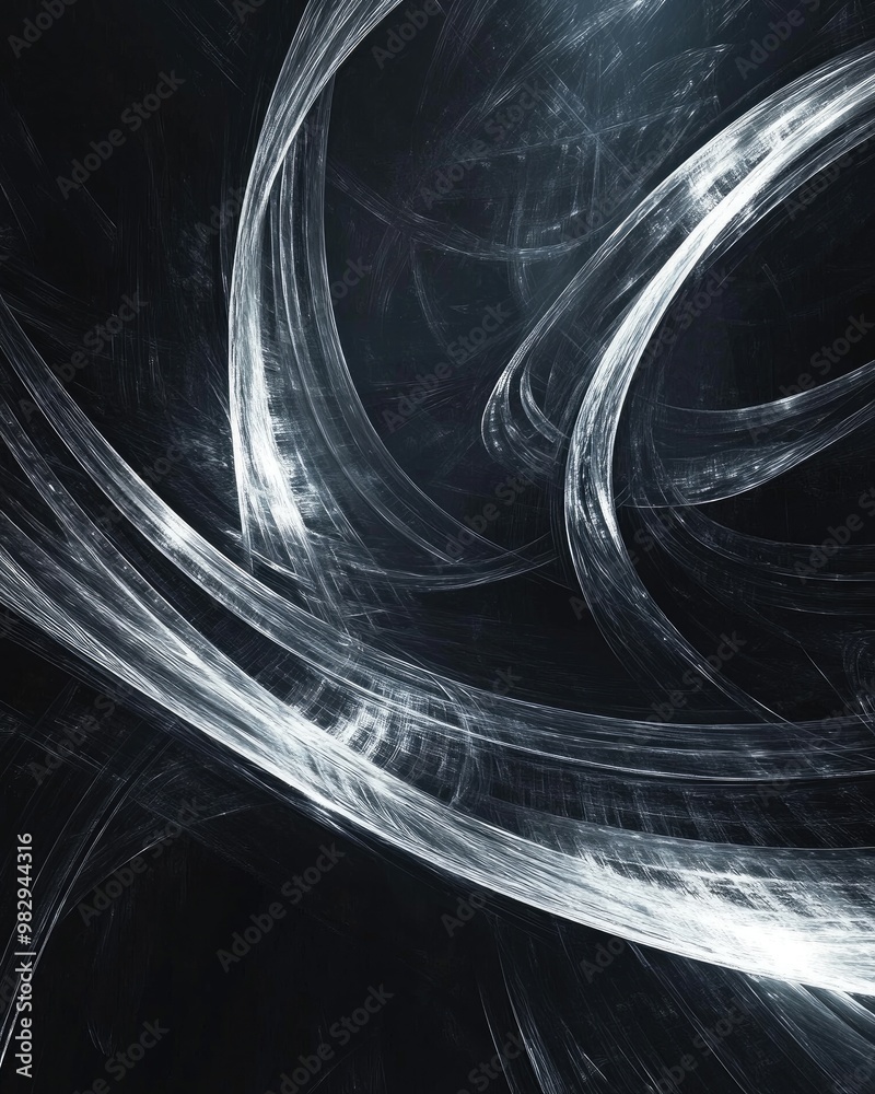 Poster dark technology fractal background an abstract computer generated image featuring glowing curved rec