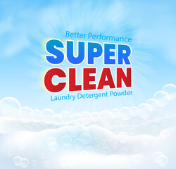 Detergent powder packet design template