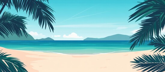 Fototapeta na wymiar Beautiful Tropical Beach Clear Water White Sand Palm Trees
