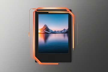 Fototapeta premium Futuristic Polaroid Frame with Innovative Isolated Design