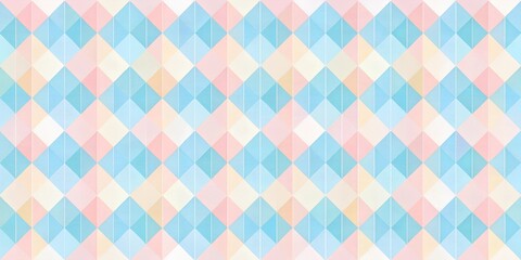 Fototapeta premium A vibrant arrangement of diamonds in pastel blue, pink, and cream colors creates a cheerful design