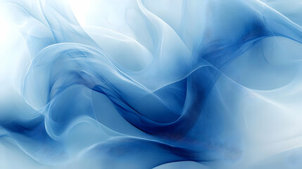 Fototapeta premium A serene blue abstract background with soft, flowing textures creating a calming, fluid appearance.