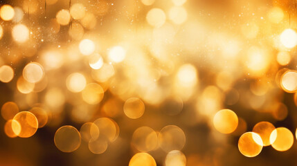 Fototapeta premium Blur bookeh gold lights or flashes on a light yellow color background