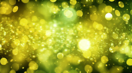 Obraz premium Blur bookeh gold lights or flashes on a vivid lime color background