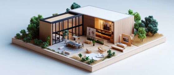 Modern Architectural Model of a Stylish House