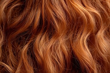 Naklejka premium closeup texture of beautiful natural ginger wavy hair