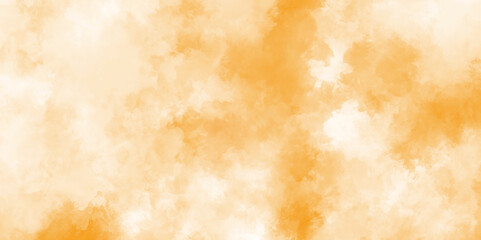 abstract  orange Grungy ink effect bright yellow and orange color shades watercolor background. watercolor background concept for banner,  Multicolored splashed watercolor background with stains.	
