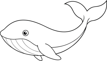 Fototapeta premium Gentle Giants of the Sea Whale Coloring Magic for Kids 