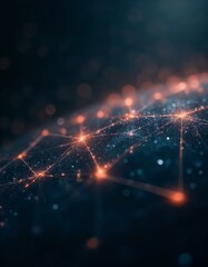 Abstract Network of Glowing Points and Lines: Technology, Connection, and Communication