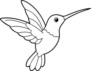 Colorful Hummingbirds Vector Art for Creative Coloring Time
