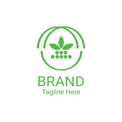 simple logo with green leaves on an eco-friendly theme