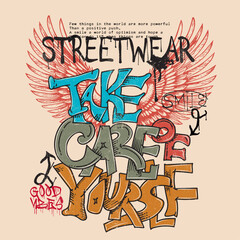 Eagle rock and roll. Music festival poster. Music world tour artwork. Wild and free. Rock and roll vector t-shirt design. text print artwork , Eagle wing artwork for apparel, sticker, 