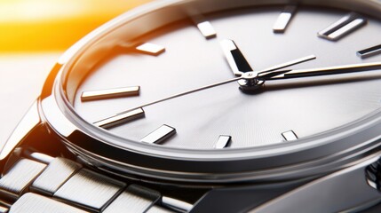 A close up of a silver watch on top of some paper, AI