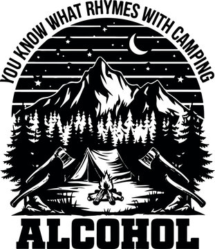 Camping T-shirt Design