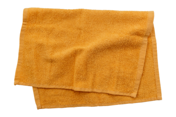 Brown waffle terry towel on a white background. View from above. Isolate towels
