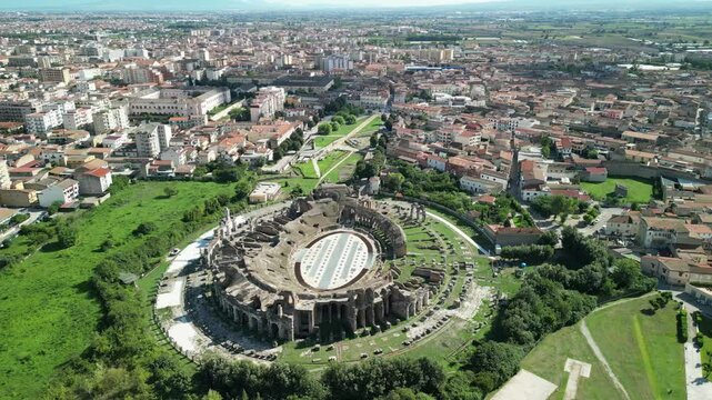 Campania amphitheater, santa maria capua vetere, caserta, italy, roman ruin