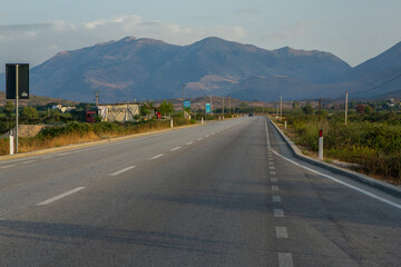 Mountain landscape in Albania. The beautiful summer nature in Europe. Adventure travel in Albania.

