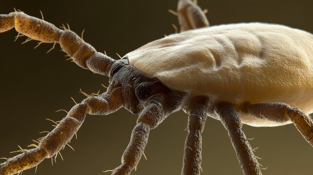 A male tick, a type of parasite called an ixodid tick.