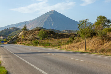Mountain landscape in Albania. The beautiful summer nature in Europe. Adventure travel in Albania.
