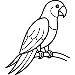 Abstract Parrot Perch Clean Line Art on White Vector