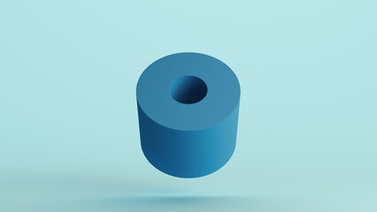 Toilet roll toilet paper blue monochrome soft tones pale blue background 3d illustration render digital rendering
