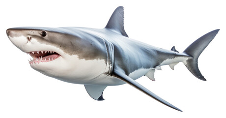 Fototapeta premium PNG Shark animal fish white background.