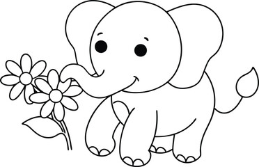 Sweet Elephant Friends Color the Charm of Cute Vector Elephants





