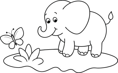 Cute Elephant Wonders Colorful Vector Art for Little Artists

