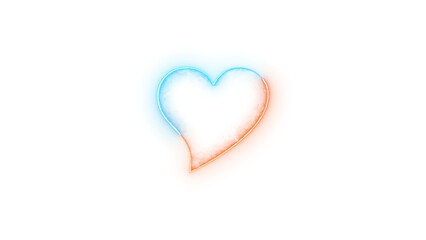 Hearts in unicode symbol icon neon glow on transparent background cyan brown color