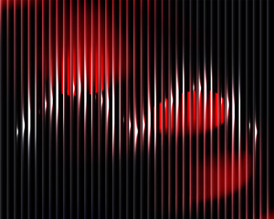  An abstract red pattern with an overlay of light highlights.The effect of the ribbed texture of the glass. Vector illustration.
