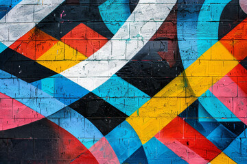 Fototapeta premium A colorful wall with a lot of different colors and shapes