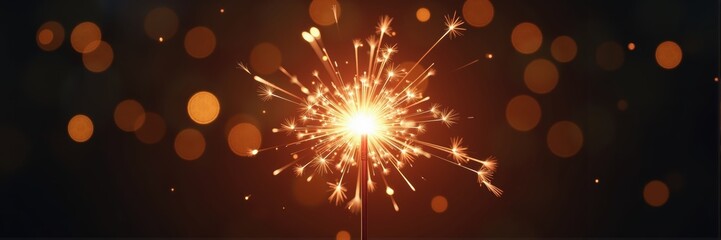 Naklejka premium A vibrant sparkler igniting joy, perfect for celebrations, events, and festive occasions, adding a touch of magic to any project.