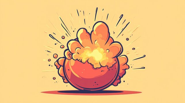 recommend clip art: Cartoon style line art illustration of a flaming bomb