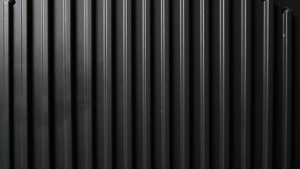 Obraz premium Matte black corrugated rubber texture with deep vertical ridges