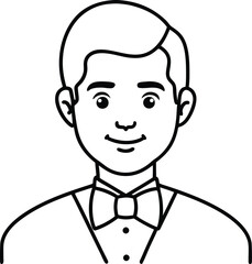 Bow Tie Chic Male Avatars Vector Icons to Color and Create
