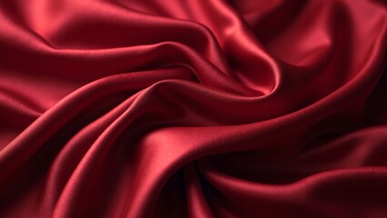 Obraz premium Luxurious silk fabric in deep crimsonnavy with flowing fibers reflecting soft light