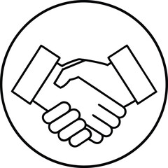 Naklejka premium Colorful Handshake Icons Vector Art Symbolizing Friendship and Trust 