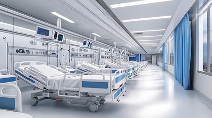 Obraz premium Futuristic Operating Room with High-Tech Medical Equipment - Advanced Surgical Environment