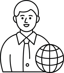 Entrepreneur Icon with Globe Vector Fun for Future Leaders
