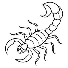 Minimalist Scorpion Line Art with Curved Pincers and Tail