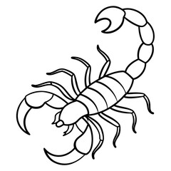 Minimalist Scorpion Line Art with Curved Pincers and Tail