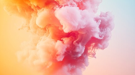 Fototapeta premium This artwork features a captivating burst of pastel colors resembling an explosion, showcasing dynamic swirls and patterns against a calming backdrop. The vibrant display evokes energy and creativity