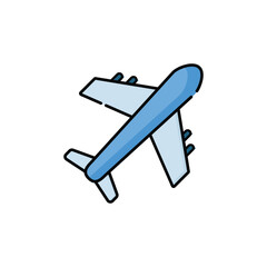 Plane Icon Vector. Lineal or Linear Color.