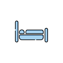 Sleeping Icon Vector. Hotel Sleep Icon. Lineal or Linear Color.