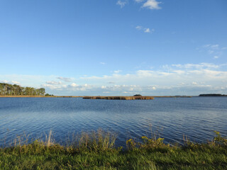 The beautiful scenery of the wetlands within the Blackwater National Wildlife Refuge, during the autumn season, Dorchester County, Cambridge, Maryland.