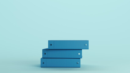 Blue stack of files files tall report data project documents monochrome pale blue background 3d illustration render digital rendering
